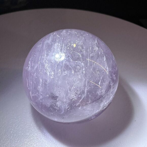 Amethyst‎ Crystal Marble Sphere Meditation Stone (#9) - Picture 5 of 8